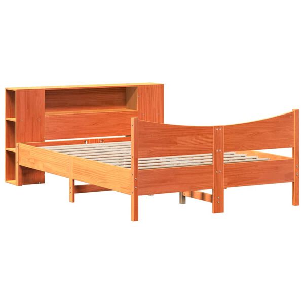 vidaXL Bed Frame without Mattress Wax Brown 150x200 cm King Size Solid Wood Pine
