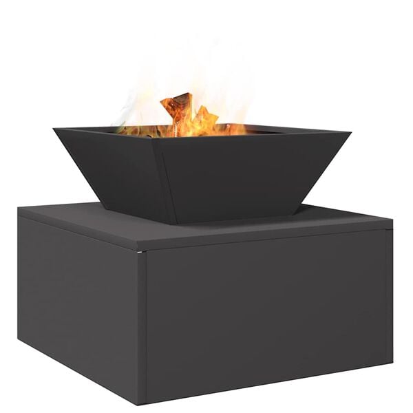vidaXL Fire Pit Black 50 x 50 x 40 cm Steel
