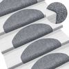 vidaXL Stair Mats Self-adhesive 10 pcs 65x21x4 cm Light Grey Half Round Large