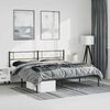 vidaXL Metal Bed Frame without Mattress with Headboard Black 193x203cm