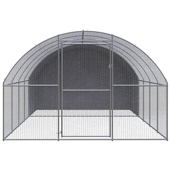 vidaXL Outdoor Chicken Coop 3x4x2 m Galvanised Steel