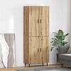vidaXL Highboard 2 pcs Artisan Oak Engineered Wood and Glass
