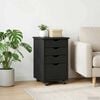vidaXL Rolling Cabinet Black 34 x 39 x 56 cm Solid Pine Wood