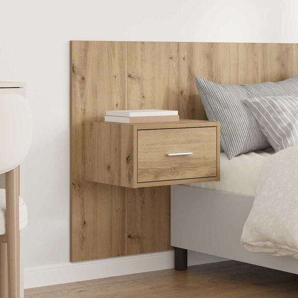 vidaXL Headboard with Cabinet 3 pcs Artisan Oak Engineered Wood