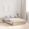 vidaXL Storage Bed Frame Sonoma Oak 120 x 200 cm Engineered Wood