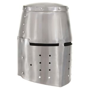 vidaXL Medieval Knight Helmet Antique Replica LARP Silver Steel