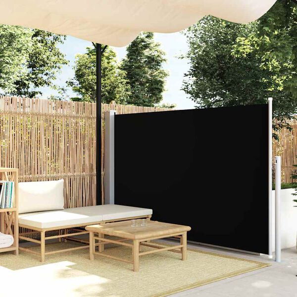 vidaXL Retractable Side Awning 140 x 300 cm Black