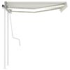 vidaXL Manual Retractable Awning with LED 3x2.5 m Cream
