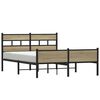 vidaXL Metal Bed Frame without Mattress Sonoma Oak 160x200 cm