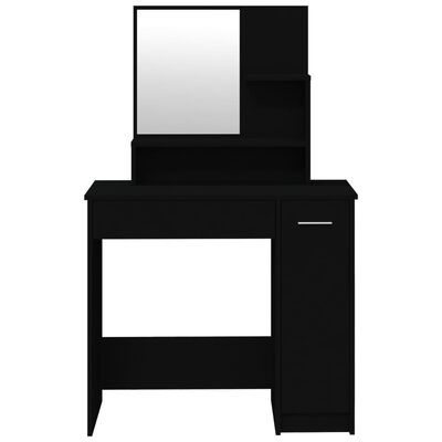 vidaXL Dressing Table with Mirror Black 86.5x35x136 cm