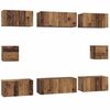 vidaXL TV Cabinet Set Wall-mounted 8 pcs Old Wood Engineered Wood