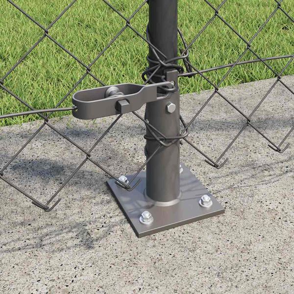 vidaXL Fence Post Grey 25 x 1.2 m (60 x 60 mm mesh) Steel and PVC