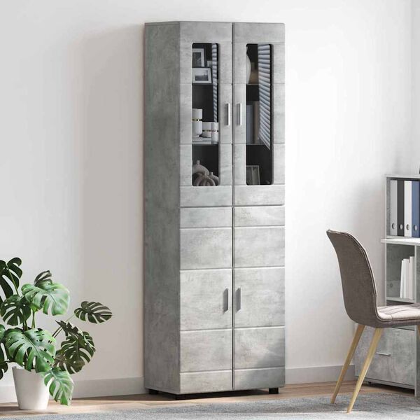 vidaXL Highboard FLORIN Concrete Grey 60 x 35 x 182 cm Engineered Wood