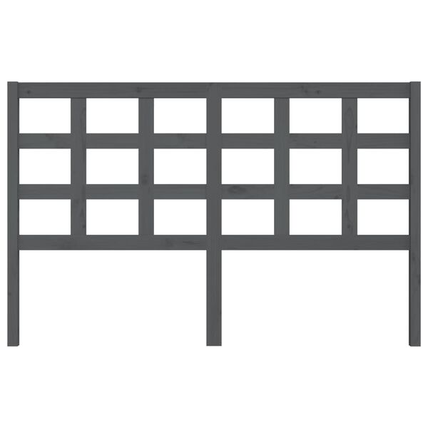 vidaXL Bed Headboard Grey 156x4x100 cm Solid Wood Pine