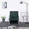 vidaXL Armchair with Chrome Feet Dark Green Velvet