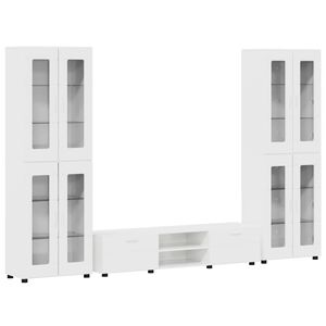 vidaXL TV Cabinet Set FLORIN 3 pcs High Gloss White Engineered Wood