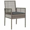 vidaXL Garden Bistro Set 3 pcs Grey Poly rattan