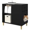 vidaXL Cat House Black 72 x 42.5 x 70 cm Engineered Wood