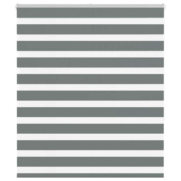 vidaXL Zebra Blind Dark Grey 120x150 cm Fabric Width 115.9 cm Polyester