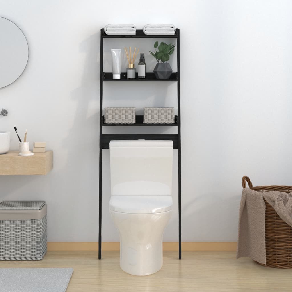 Black wood over shop the toilet storage