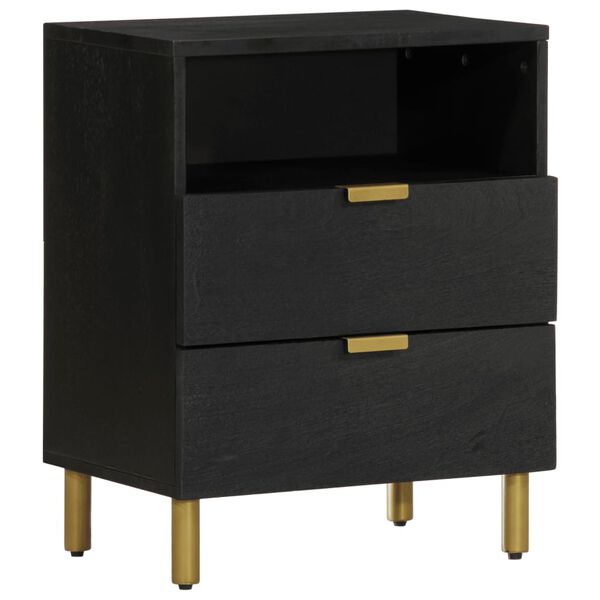 vidaXL Bedside Cabinet Black 50x33x62 cm Engineered Wood