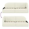 vidaXL Corner Bed Frame with Headboard Cream 90 cm x 200 cm Fabric