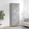 vidaXL Highboard Concrete Grey 69.5x34x180 cm Engineered Wood