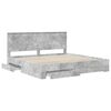 vidaXL Bed Frame Concrete Grey 200 x 200 cm Engineered Wood
