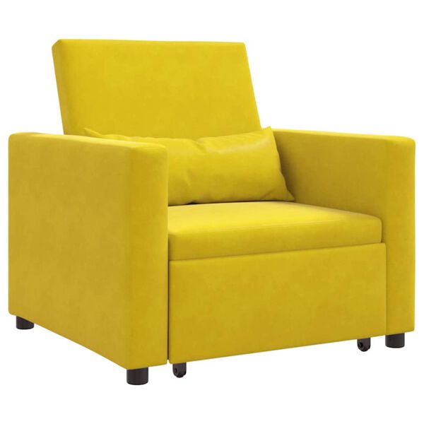 vidaXL Single Sofa Bed Reclining Yellow 90 x 165 x 87 cm Velvet