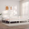 vidaXL Bed Frame without Mattress White 200x200 cm Solid Wood