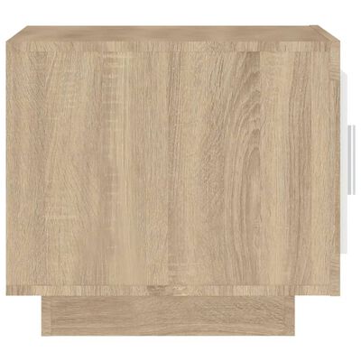 vidaXL Coffee Table White and Sonoma Oak 51x50x45 cm Engineered Wood