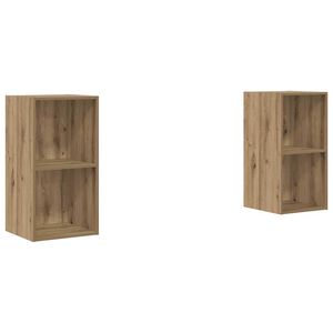 vidaXL TV Cabinet Set Wall-mounted 2 pcs Artisan Oak 37 x 37 x 72 cm