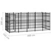 vidaXL Outdoor Dog Kennel Steel 9.22 m&sup2;