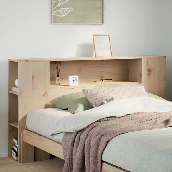 vidaXL Headboard with Storage 150 cm Solid Wood Pine