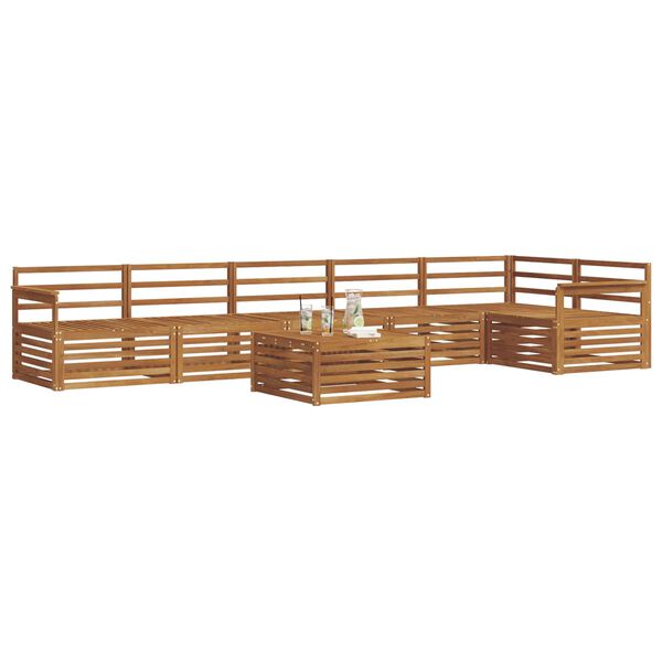 vidaXL Outdoor Sofa Set 7 pcs Natural Solid Acacia Wood