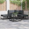 vidaXL Garden Sofa Set with Cushion 5 pcs Black Aluminium