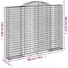 vidaXL Arched Gabion Baskets 7 pcs 300x30x220/240 cm Galvanised Iron