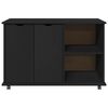 vidaXL Rolling Cabinet Black 100 x 39 x 65.5 cm Solid Pine Wood