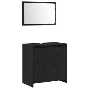 vidaXL Bathroom Cabinet Black Oak 60 x 33 x 60 cm Engineered Wood