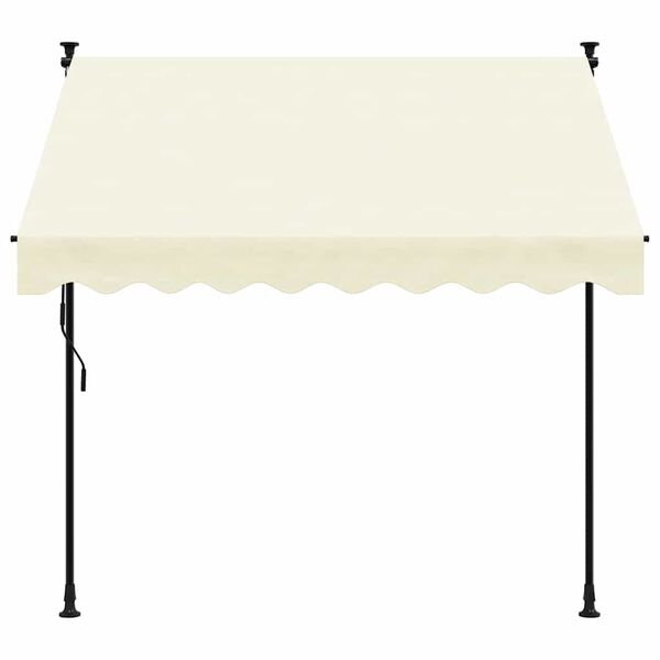vidaXL Retractable Awning Cream 200x115 cm Fabric and Steel