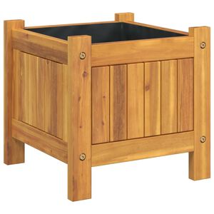 vidaXL Garden Planter with Liner 31x31x30 cm Solid Wood Acacia