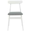 vidaXL Dining Chair 2 pcs White and Grey Solid Wood