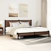 vidaXL Metal Bed Frame without Mattress Brown Oak 180x200 cm Super King