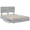 vidaXL Storage Bed Grey Sonoma 160 x 200 cm Engineered Wood