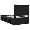 vidaXL Bed Frame with Headboard Black 100 x 200 cm Solid Pine Wood
