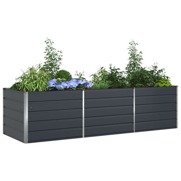 vidaXL Planter Anthracite 290 x 100 x 75 cm Galvanised Steel