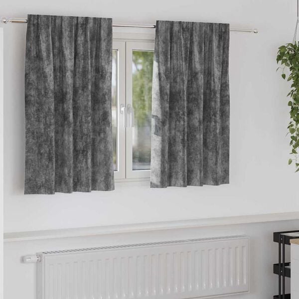 vidaXL Velvet Curtains with Curtains 2 pcs Grey 140 x 140 cm Velvet