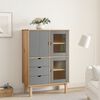 vidaXL Highboard OTTA Brown and Grey 85x43x125 cm Solid Wood Pine