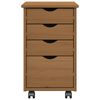 vidaXL Rolling Cabinet with Wheel MOSS Honey Brown 34 x 39 x 56 cm