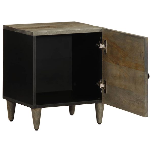 vidaXL Bedside Cabinet Light Grey 40x33x46 cm Solid Wood Mango